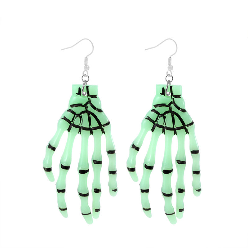 Wholesale Halloween Exaggerated Skeleton Spider Web Pumpkin Earrings